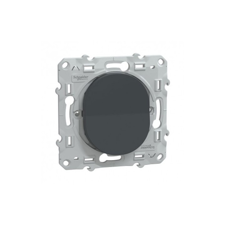 Schneider Ovalis - Bouton poussoir complet anthracite - Réf : S340206-P