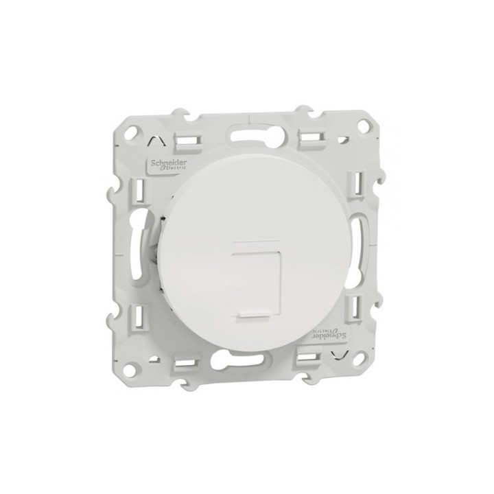 Schneider Odace - Prise RJ45 grade 1 catégorie 6 blanc complet - Réf : S520475-P
