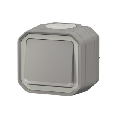 Legrand - Interrupteur ou va-et-vient témoin avec voyant Plexo 10A 250V IP55 - complet saillie - gris - Réf : 069712L