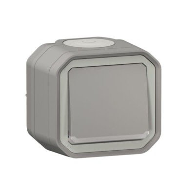 Legrand - Interrupteur ou va-et-vient témoin avec voyant Plexo 10A 250V IP55 - complet saillie - gris - Réf : 069712L