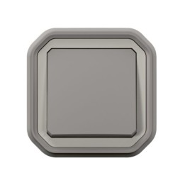 Legrand - Poussoir NO étanche Plexo 10A IP55 IK08 livré complet pour fixation en encastré - gris - Réf : 069820L