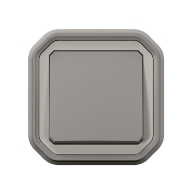 Legrand - Poussoir NO étanche Plexo 10A IP55 IK08 livré complet pour fixation en encastré - gris - Réf : 069820L