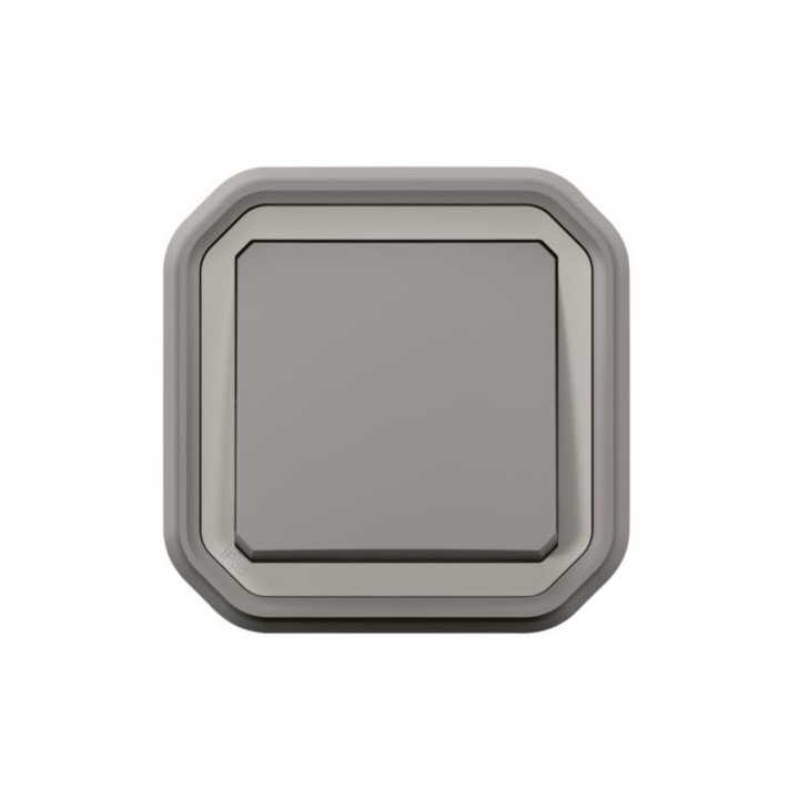 Legrand - Poussoir NO étanche Plexo 10A IP55 IK08 livré complet pour fixation en encastré - gris - Réf : 069820L
