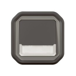 Legrand - Poussoir NO-NF lumineux avec voyant étanche Plexo 10A IP55 IK08 complet fixation encastré - anthracite - Réf : 069854L