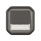 Legrand - Poussoir NO-NF lumineux avec voyant étanche Plexo 10A IP55 IK08 complet fixation encastré - anthracite - Réf : 069854L
