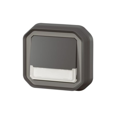 Legrand - Poussoir NO-NF lumineux avec voyant étanche Plexo 10A IP55 IK08 complet fixation encastré - anthracite - Réf : 069854L