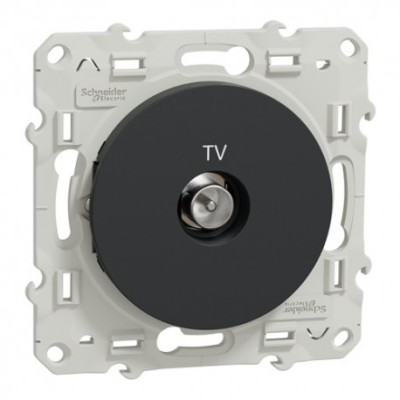Schneider Odace - Prise TV anthracite complète - Réf : S540445-P