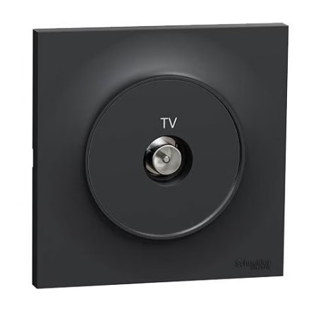 Schneider Odace - Prise TV anthracite complète - Réf : S540445-P