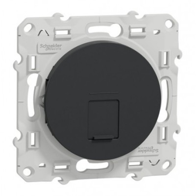 Schneider Odace - Prise RJ45 grade 1 catégorie 6 complète anthracite - Réf : S540475-P