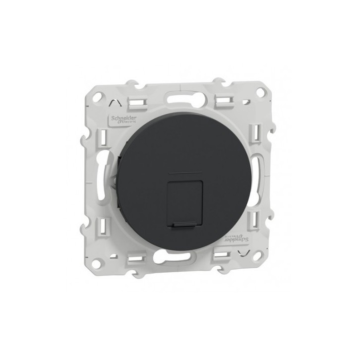 Schneider Odace - Prise RJ45 grade 1 catégorie 6 complète anthracite - Réf : S540475-P