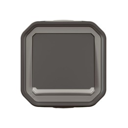 Legrand - Poussoir NO lumineux avec voyant Plexo 10A IP55 livré complet pour fixation en saillie - anthracite - Réf : 069782L