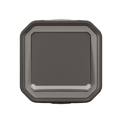 Legrand - Poussoir NO lumineux avec voyant Plexo 10A IP55 livré complet pour fixation en saillie - anthracite - Réf : 069782L