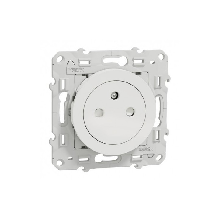 Schneider Odace - Prise de courant 2P+T affleurante blanc complet - Réf : S520052-P