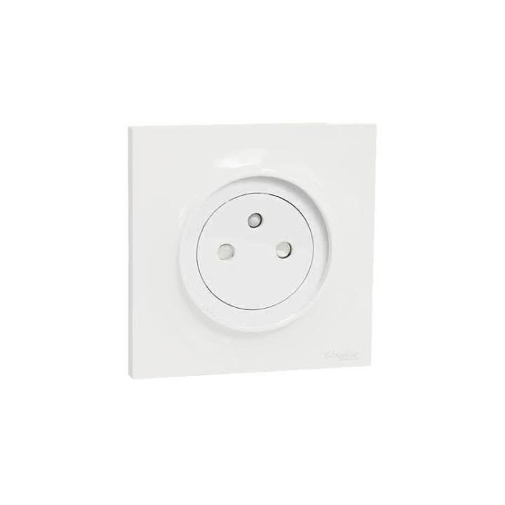 Schneider Odace - Prise de courant 2P+T affleurante blanc complet - Réf : S520052-P