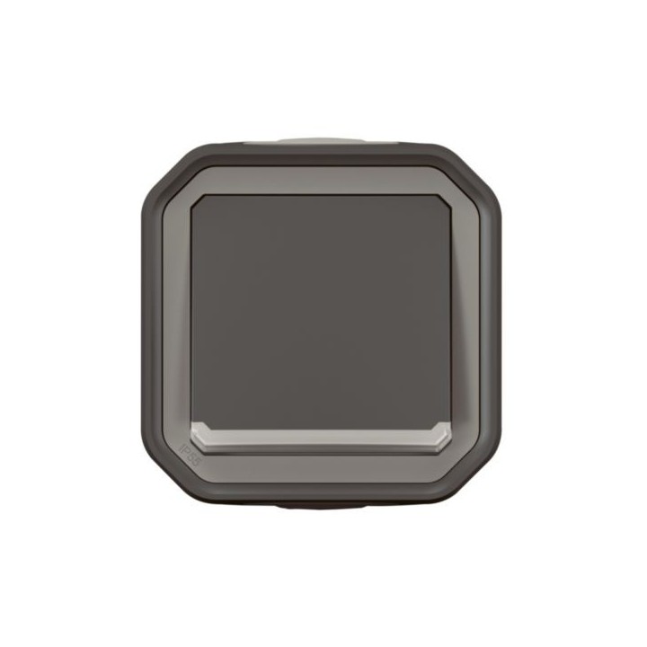 Legrand - Interrupteur ou va-et-vient témoin avec voyant Plexo 10A 250V~ IP55 complet saillie - anthracite - Réf : 069721L
