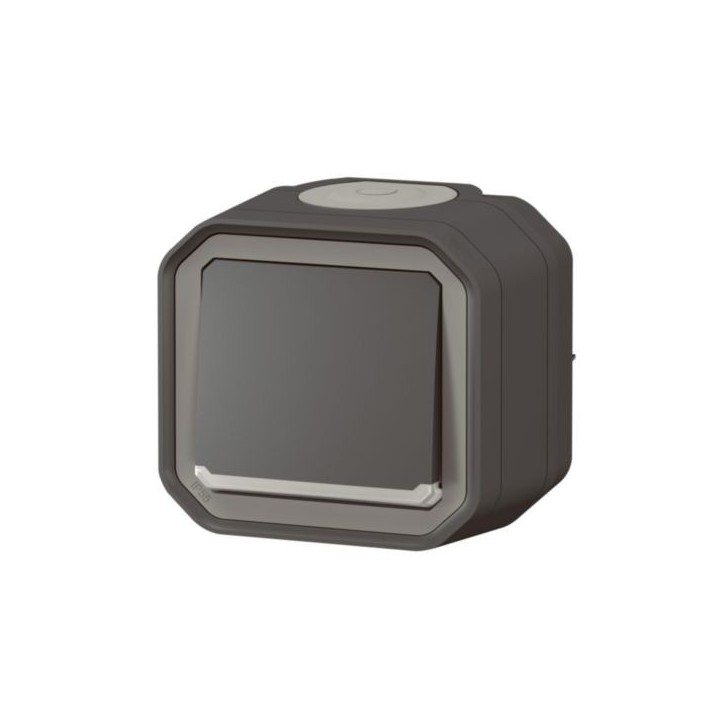 Legrand - Interrupteur ou va-et-vient témoin avec voyant Plexo 10A 250V~ IP55 complet saillie - anthracite - Réf : 069721L