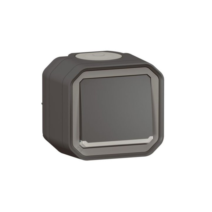 Legrand - Interrupteur ou va-et-vient témoin avec voyant Plexo 10A 250V~ IP55 complet saillie - anthracite - Réf : 069721L