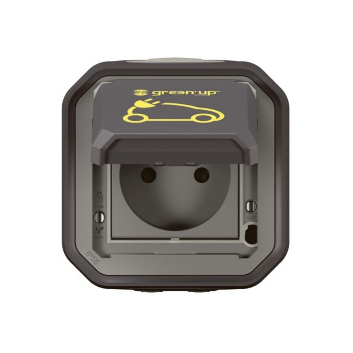 Legrand - Prise de recharge pour VE Green'up Access - IP55 - Fixation saillie - 16A 230V - anthracite - Réf : 069785L