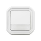 Legrand - Poussoir NO-NF lumineux avec voyant étanche Plexo 10A IP55 IK08 complet fixation encastré - blanc - Réf : 069864L