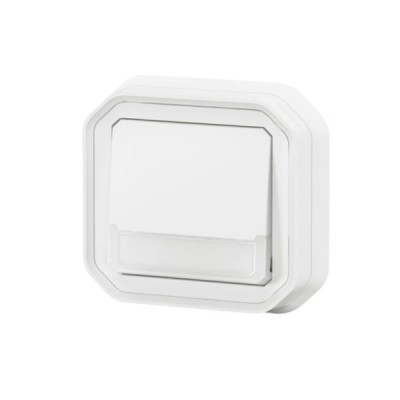 Legrand - Poussoir NO-NF lumineux avec voyant étanche Plexo 10A IP55 IK08 complet fixation encastré - blanc - Réf : 069864L
