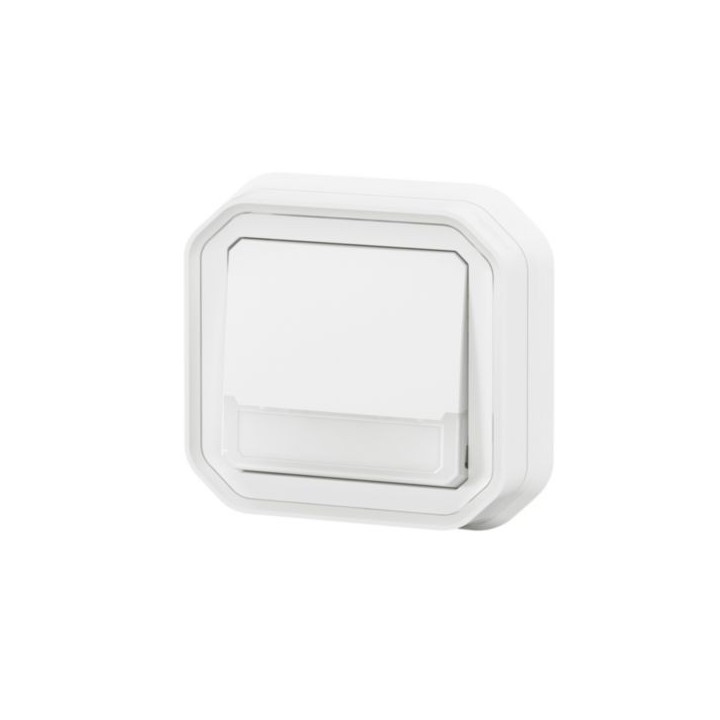 Legrand - Poussoir NO-NF lumineux avec voyant étanche Plexo 10A IP55 IK08 complet fixation encastré - blanc - Réf : 069864L