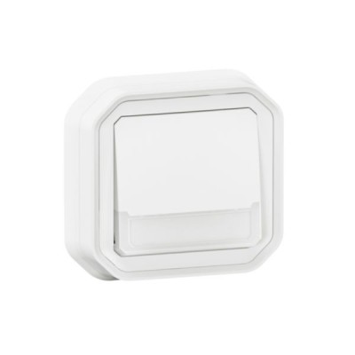 Legrand - Poussoir NO-NF lumineux avec voyant étanche Plexo 10A IP55 IK08 complet fixation encastré - blanc - Réf : 069864L