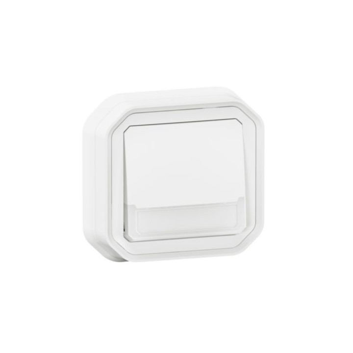 Legrand - Poussoir NO-NF lumineux avec voyant étanche Plexo 10A IP55 IK08 complet fixation encastré - blanc - Réf : 069864L