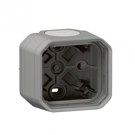 Legrand - Boîtier saillie étanche Plexo 1 poste avec 2 embouts à  membrane et 1 entrée - gris - Réf : 069651L