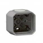 Legrand - Boîtier saillie étanche Plexo 1 poste avec 2 embouts à  membrane et 1 entrée - gris - Réf : 069651L