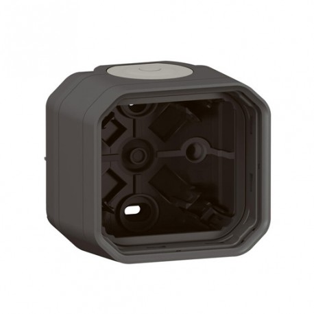 Legrand - Boîtier saillie étanche Plexo 1 poste avec 2 embouts à  membrane et 1 entrée - anthracite - Réf : 069601L
