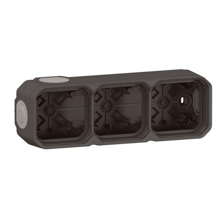 Legrand - Boîtier saillie étanche Plexo 3 postes horizontaux et verticaux 5 membranes - anthracite - Réf : 069603L