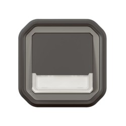 Legrand - Poussoir NO-NF lumineux avec voyant étanche Plexo 10A IP55 IK08 complet fixation encastré - anthracite - Réf : 069854L