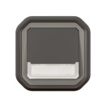 Legrand - Poussoir NO-NF lumineux avec voyant étanche Plexo 10A IP55 IK08 complet fixation encastré - anthracite - Réf : 069854L