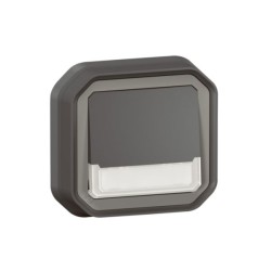 Legrand - Poussoir NO-NF lumineux avec voyant étanche Plexo 10A IP55 IK08 complet fixation encastré - anthracite - Réf : 070039