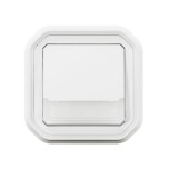 Legrand - Poussoir NO-NF lumineux avec voyant étanche Plexo 10A IP55 IK08 complet fixation encastré - blanc - Réf : 069864L