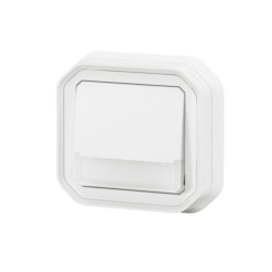 Legrand - Poussoir NO-NF lumineux avec voyant étanche Plexo 10A IP55 IK08 complet fixation encastré - blanc - Réf : 070035