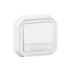 Legrand - Poussoir NO-NF lumineux avec voyant étanche Plexo 10A IP55 IK08 complet fixation encastré - blanc - Réf : 070035