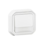 Legrand - Poussoir NO-NF lumineux avec voyant étanche Plexo 10A IP55 IK08 complet fixation encastré - blanc - Réf : 070035