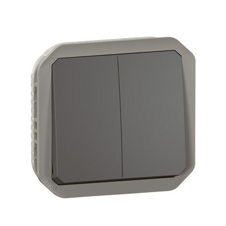 Legrand - Commande double étanche pour réaliser 3 fonctions Plexo IP55 IK08 composable anthracite - Réf : 069805L
