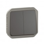 Legrand - Commande double étanche pour réaliser 3 fonctions Plexo IP55 IK08 composable anthracite - Réf : 069805L