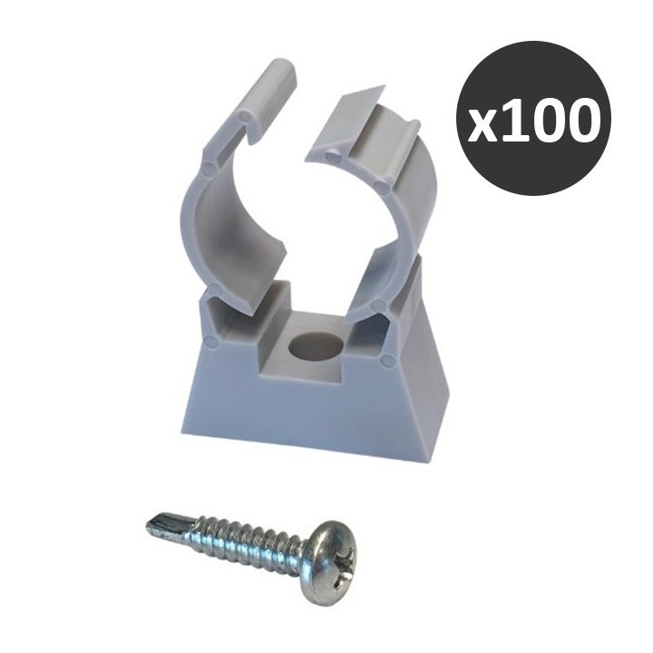 ING - Rapid-tub simple - Fixation de tube IRO sur tôle et bardage - Ø 20 mm - Boîte de 100 - Réf : A313200
