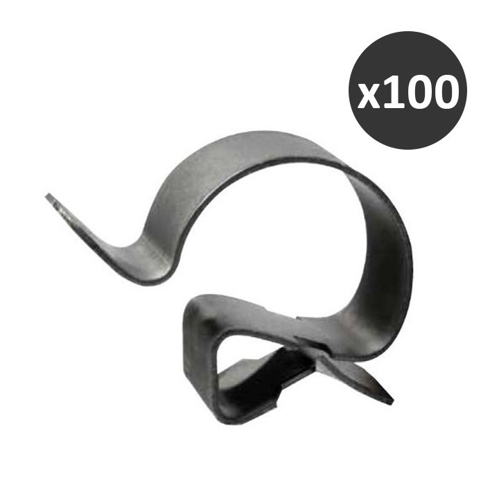 ING - Clip bord de tôle pour poutre métallique - Ø10 à 14mm - Epaisseur 7 à 12mm - Boîte de 100 - Réf : INGA200230