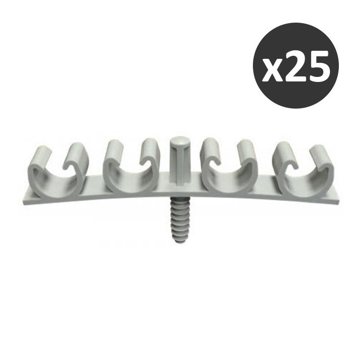 ING - Fix-ring multi - Fixation de tubes IRO et gaines ICT - Ø16 à 20 mm quadruple - Boîte de 25 - Réf : INGA331100
