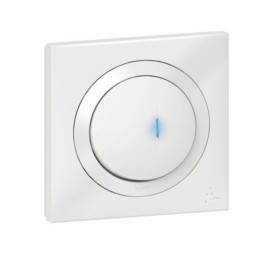 Legrand - Poussoir simple avec voyant lumineux dooxie IP44 6A 250V~ livré avec plaque carrée blanche - Réf : 600014
