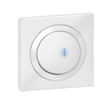 Legrand - Poussoir simple avec voyant lumineux dooxie IP44 6A 250V~ livré avec plaque carrée blanche - Réf : 600014