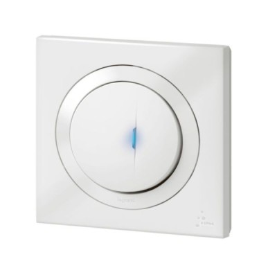 Legrand - Poussoir simple avec voyant lumineux dooxie IP44 6A 250V~ livré avec plaque carrée blanche - Réf : 600014