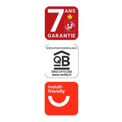 S&P - Pack VMC Hygro Standard avec 3 bouches + 2 Gaines Ø82 + 1 Gaine Ø127 et Ø163 + 1 bouche cellier - Réf : PACK607711