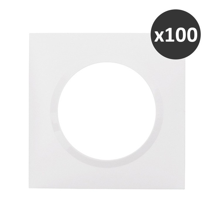 Legrand - Lot de 100 plaques carrée dooxie 1 poste finition blanc - Réf : 600941