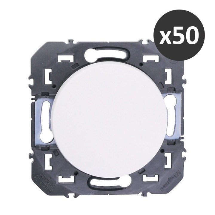 Legrand - Lot de 50 interrupteurs ou va-et-vient dooxie 10AX 250V~ finition blanc - Réf : 600601