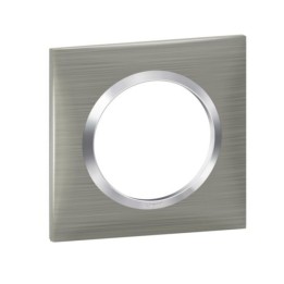 Legrand - Plaque carrée dooxie 1 poste finition effet inox brossé - Réf : 600871